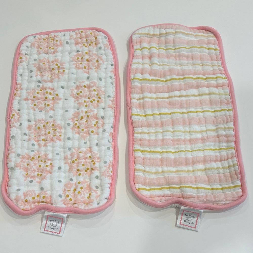 Swaddle Designs Pink and Yellow Bib Duo